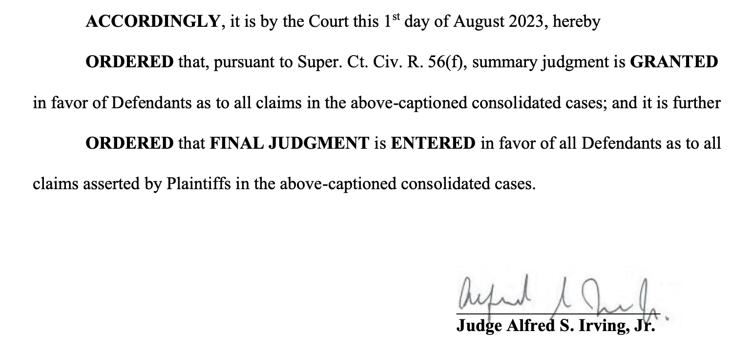 Judge Alfred Irving Final Judgment in MUrray v Motorola