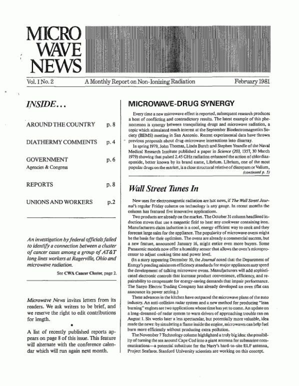 Microwave News February 1981 cover