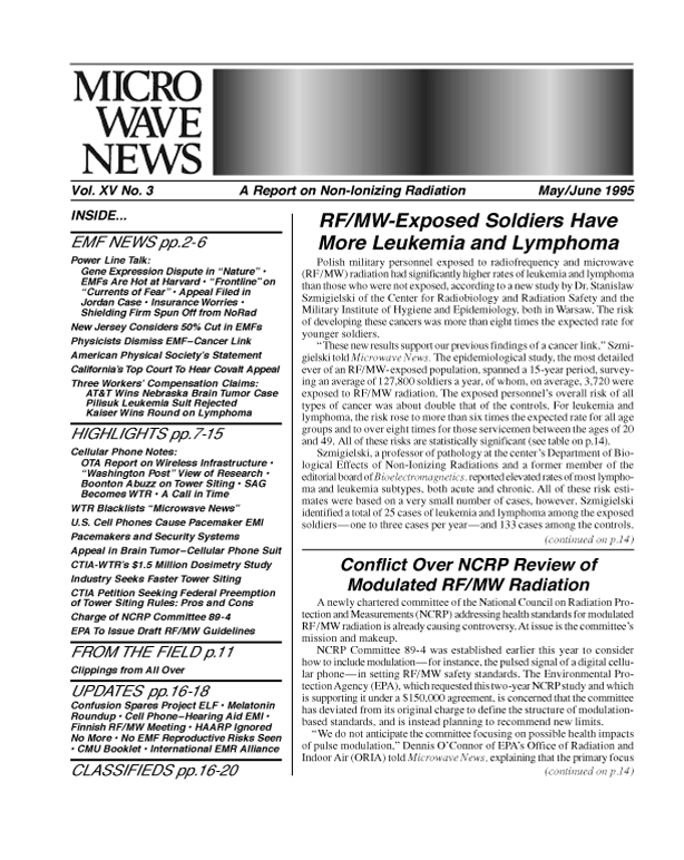 Microwave News May/June 1995 cover